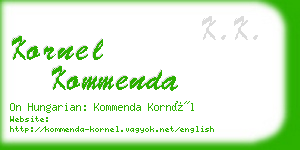 kornel kommenda business card